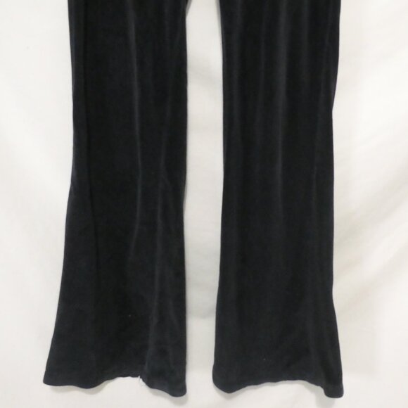 Black Velour Loungewear Bottoms | Bleach Spots On Front Leg | 14 inches measured - Picture 6 of 16